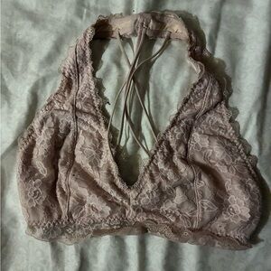 Gilly Hicks Pink Lace Bralette Halter Style